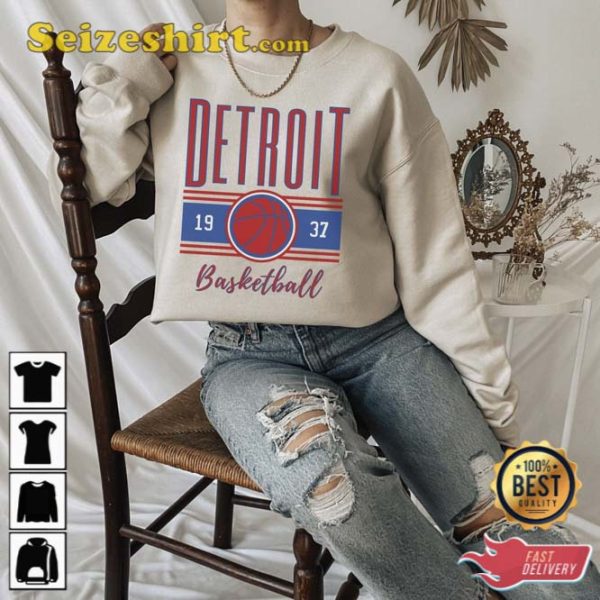 Detroit Basketball Retro Sweatshirt Gift For Fan