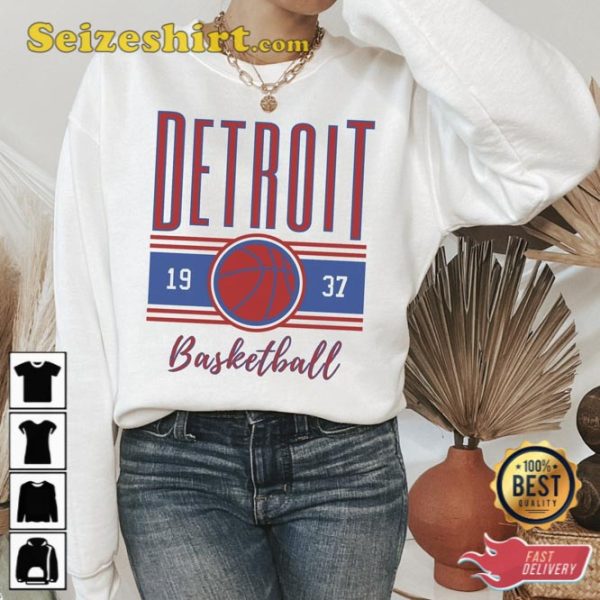 Detroit Basketball Retro Sweatshirt Gift For Fan