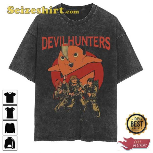 Devil Hunters Anime Vintage Washed Shirt