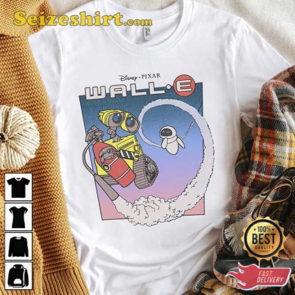 Disney Pixar Wall-E Fly Eve Retro Distressed T-Shirt