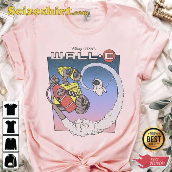 Disney Pixar Wall-E Fly Eve Retro Distressed T-Shirt