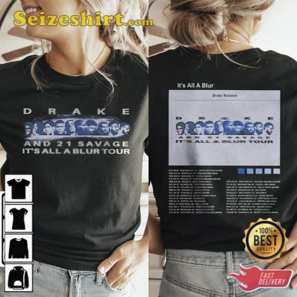 Drake Vintage 90s Retro Graphic Tee Rap Tour Unisex Shirt