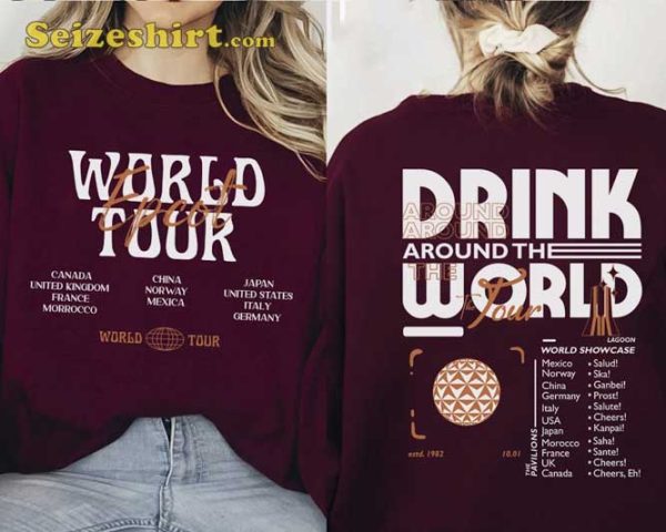 Drink Around The World Tour 2 Sided Shirt