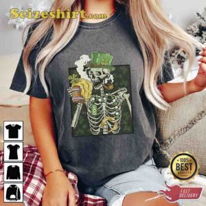 Drinking Skeleton St Patrick's Day Shirt