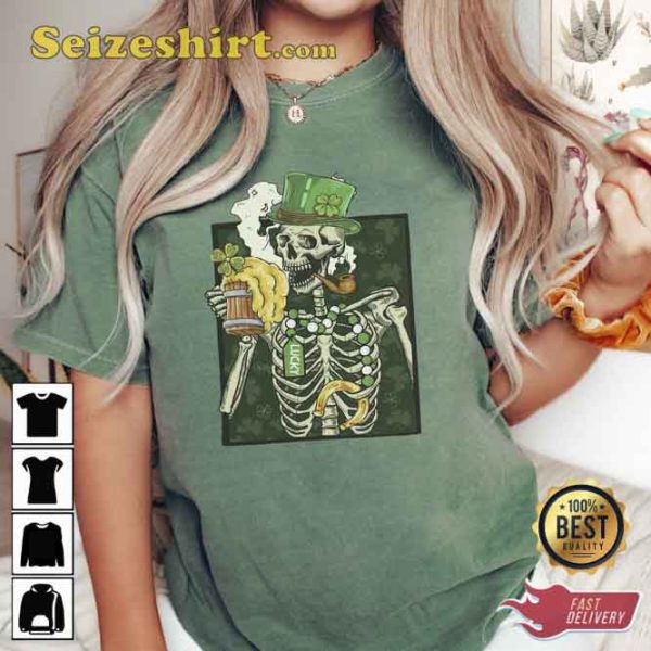 Drinking Skeleton St Patricks Day Shirt