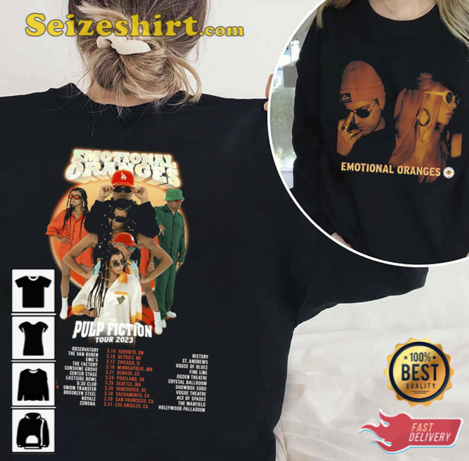 Emotional Oranges The Pulp Fiction Tour 2023 T-Shirt