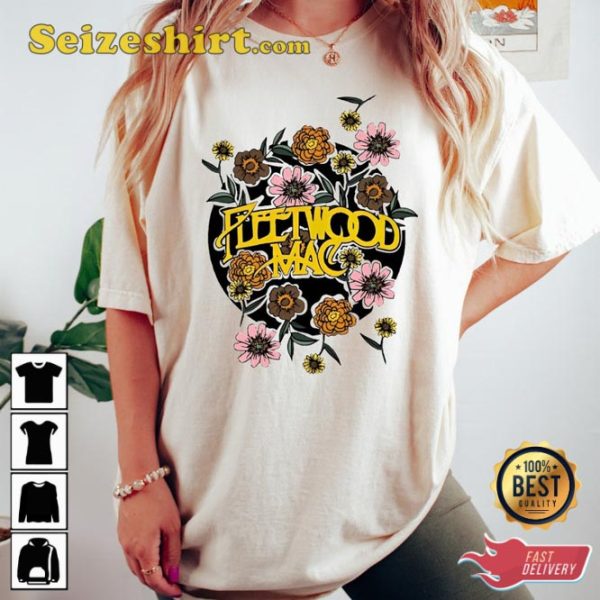 Fleetwood Mac Floral Band Graphic Rock And Roll Unisex Music Lover Gifts T-Shirt
