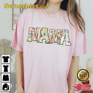Floral Mama T-Shirt Gift For Mothers Day