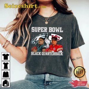 Football Game Day American Team Black Quarterback T-Shirt