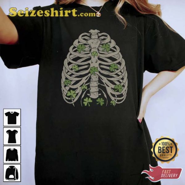 Four Leaf Clover Skeleton Patrick’s Day T-shirt