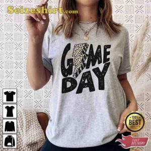 Game Day Leopard Lightning Bolt Shirt