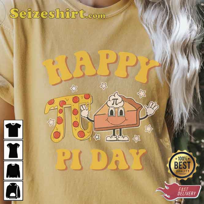 Groovy Happy Pi Day Mathematics Math Teacher Pi Day T-Shirt