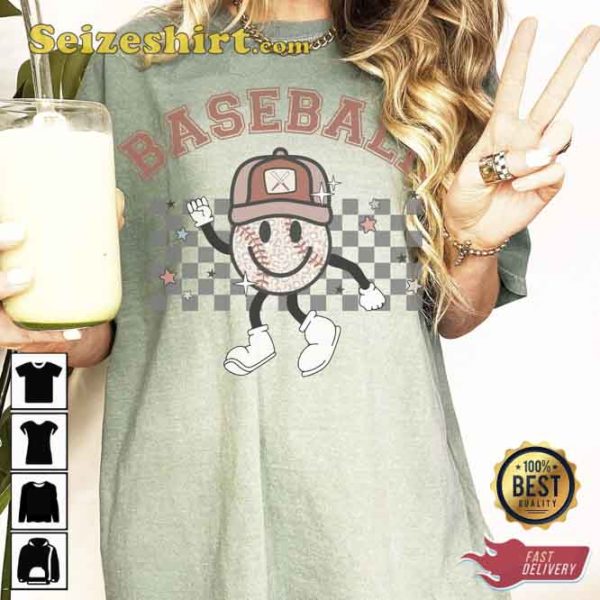 Happy Baseball Mom Graphic Tee Shirt