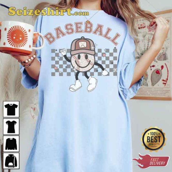 Happy Baseball Mom Graphic Tee Shirt