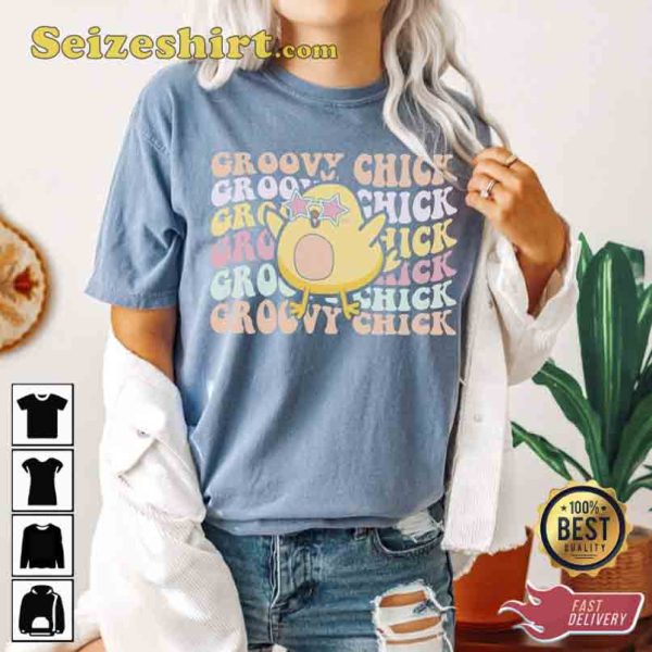 Happy Easter Day Groovy Chick Shirt