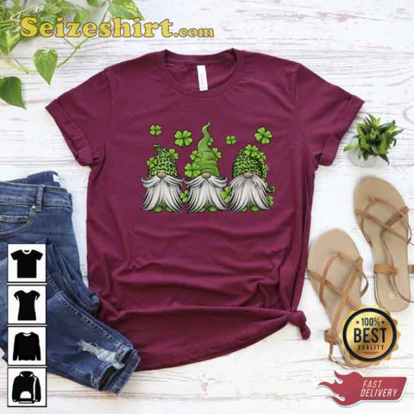 Happy St Patricks Day Shamrock Gnomes Tee