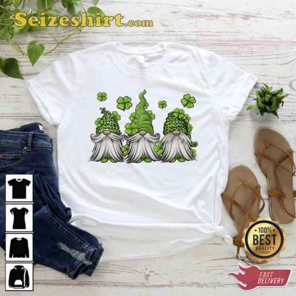 Happy St Patricks Day Shamrock Gnomes Tee