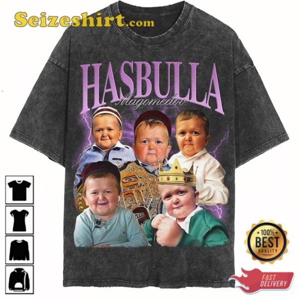 Hasbulla Magomedov King Washed Funny Internet Icon Legend Meme T-shirt