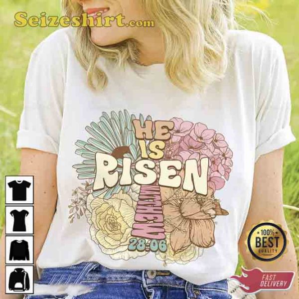 He Is Risen Cross Easter Unisex Shirt