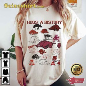Hogs A History Throwback Arkansas Tshirt