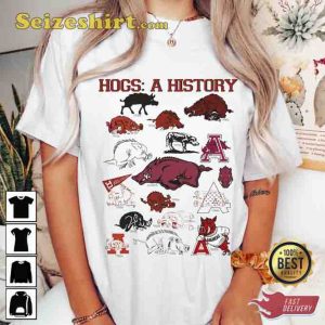 Hogs A History Throwback Arkansas Tshirt