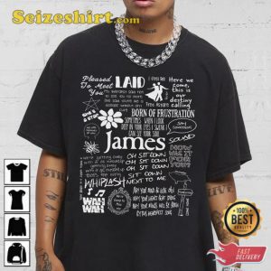James Doodle Art Lyric Album Song Music T-Shirt