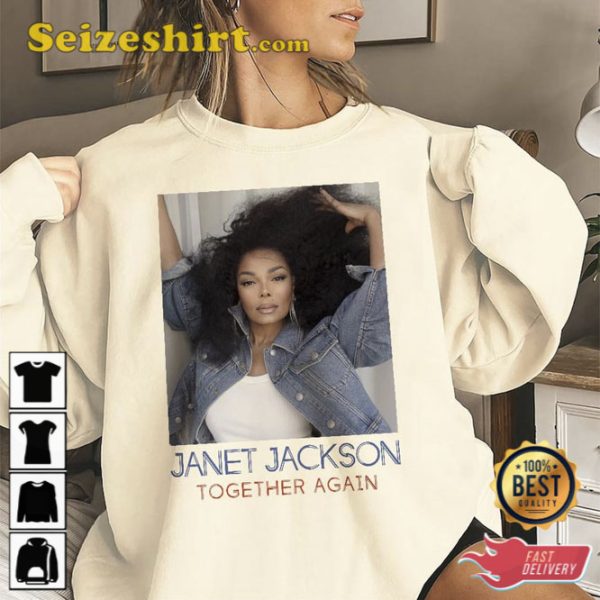 Janet Jackson Together Again TOUR DATES 2023 World Tour Double Sided Shirt