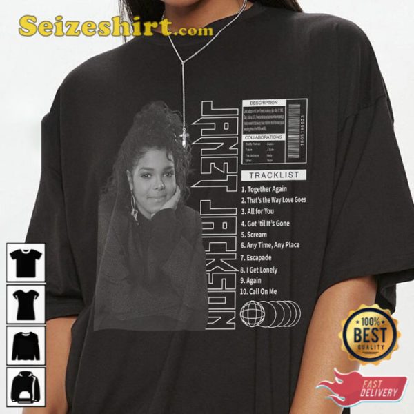 Janet Jackson Tracklist Song Vintage Unisex Shirt