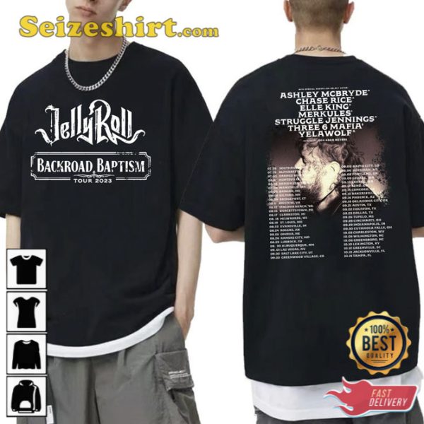 Jelly Roll Backroad Baptism 2023 Tour Shirt