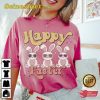 Ladies Christian Easter Shirt Retro Happy Easter Bunny with Heart Glasses