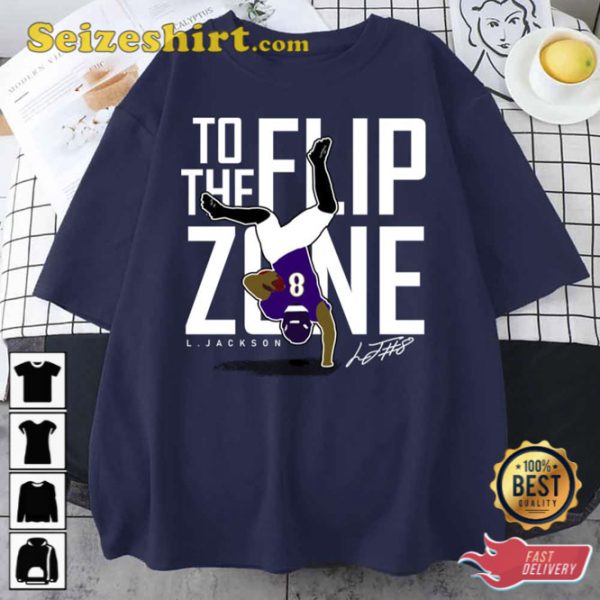 Lamar Jackson Baltimore To The Flip Zone Tee Shirt Unisex