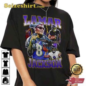 Lamar Jackson Vintage Retro Style Baltimore Ravens T-shirt