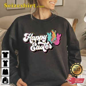 Leopard Happy Easter Holiday Sweatshirt