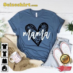 Leopard Heart Mama Shirt Gift For Mom