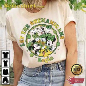 Let The Shenanigans Begin Mickey Friends Happy St Patrick's Day T-shirt