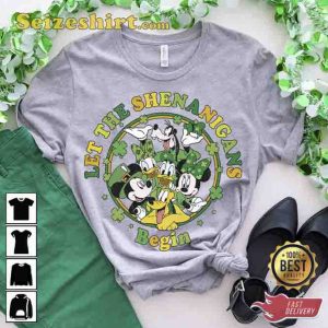 Let The Shenanigans Begin Mickey Friends Happy St Patrick's Day T-shirt