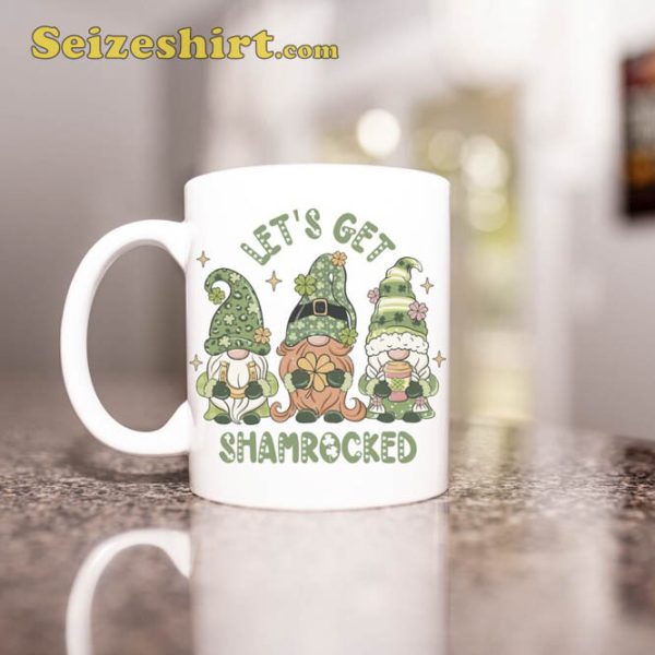 Let’s Get Shamrocked St Patricks Day Gnome Coffee Cup