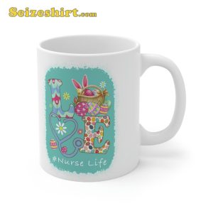 Love Stethoscope Scrub Life Nurse Bunny Easter Day Mug