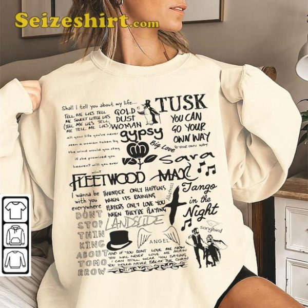 Lyric Album Song Fleetwood Mac Sketch Music Lover Gift Unisex T-Shirt