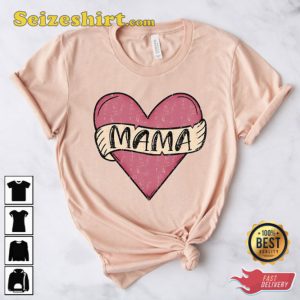 Mama Retro Heart Shirt Mothers Day Gift