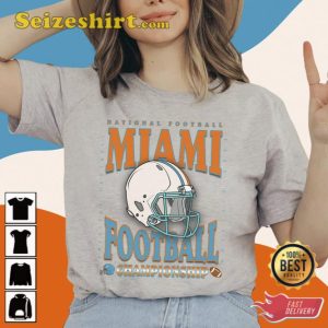 Miami Football Shirt Florida Aqua and Orange