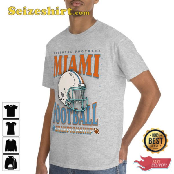 Miami Football Shirt Florida Aqua and Orange