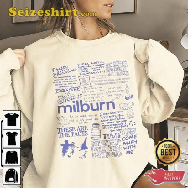 Milburn Doodle Art Lyric Album Song Music T-Shirt