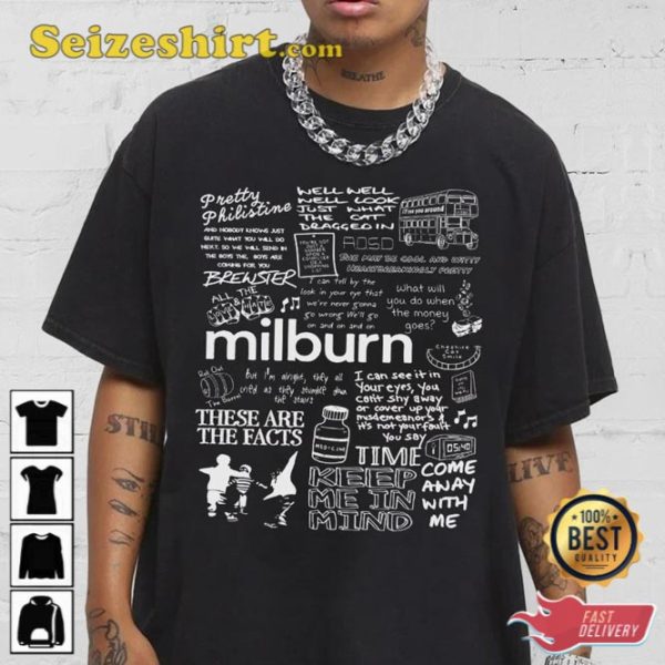 Milburn Doodle Art Lyric Album Song Music T-Shirt