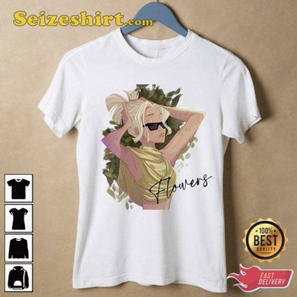 Miley Flowers Chibi White T-Shirt Gift For Fan