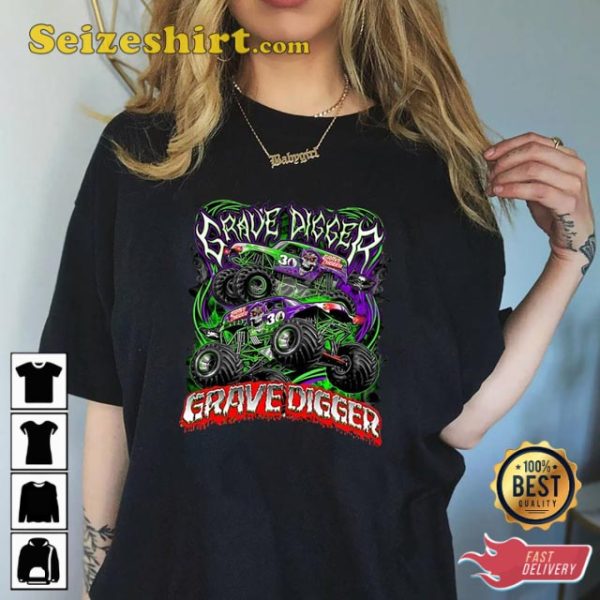 Monster Jam Grave Digger Truck Art Fans T-Shirt