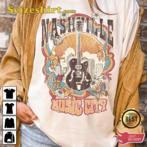 Nashville Music City Tennessee Vintage Inspired Unisex Tee Shirt