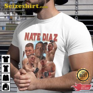 Nate Diaz T-Shirt Jiu Jitsu 90sRetro Shirt Champions Fans Tee