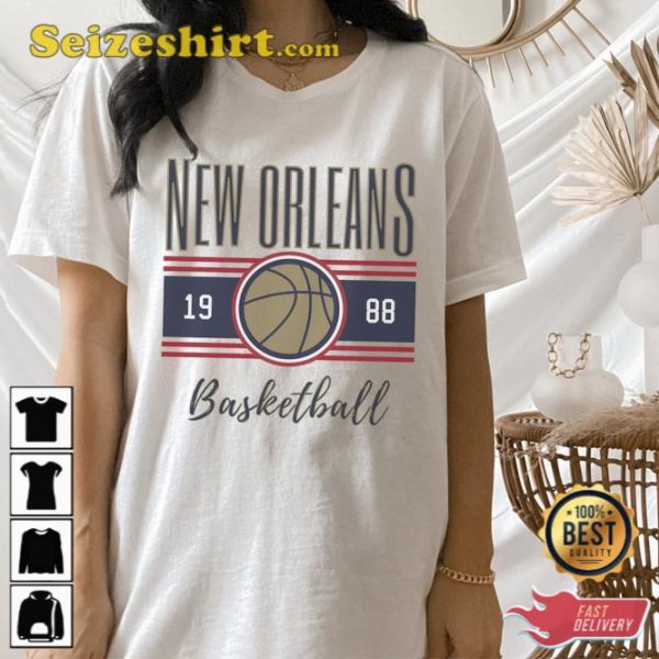 New Orleans Basketball Retro T-Shirt Gift For Fan