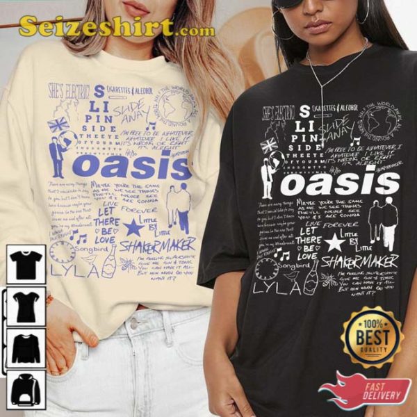 Oasis Doodle Art Lyric Album Song Music T-Shirt